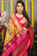 Thumbnail for Jyoti Fashion Women's Magenta Banarasi Silk Zari Woven Saree with Blouse - Distacart
