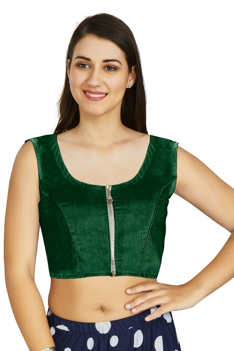 Aastha Fashion Women's Green Art Silk Designer Traditional Readymade Blouse - Distacart