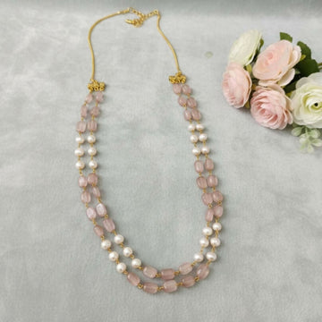 Joban Fashion Women Multi Fresh Water Pearl Necklace With Mauve Color Monolisa Beads - Distacart