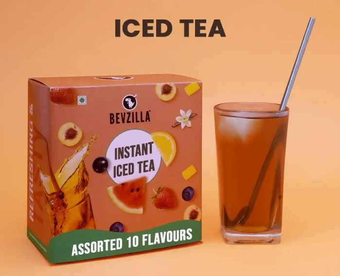 Bevzilla Instant Iced Tea Powder - Assorted 10 Flavours - Distacart