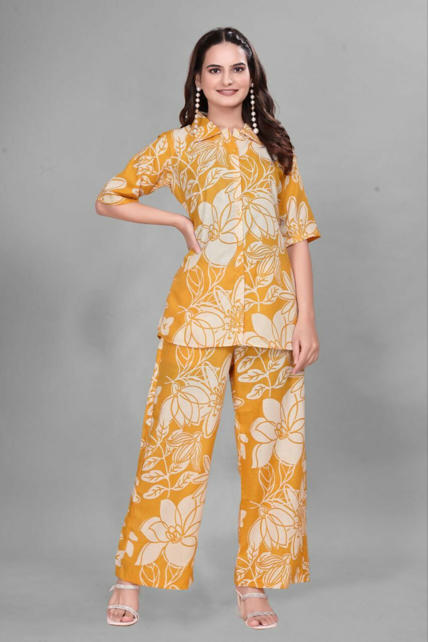 Preksha Creation Cotton Floral Print Kurta Set Co-Ord Set