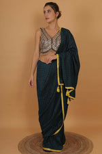 Thumbnail for Joban Fashion Silk Zari And Sequence Work Padded Blouse - Blue