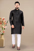 Neera Trendz Black Cotton Blend Lining Work Men's Kurta With Pyjama - Distacart