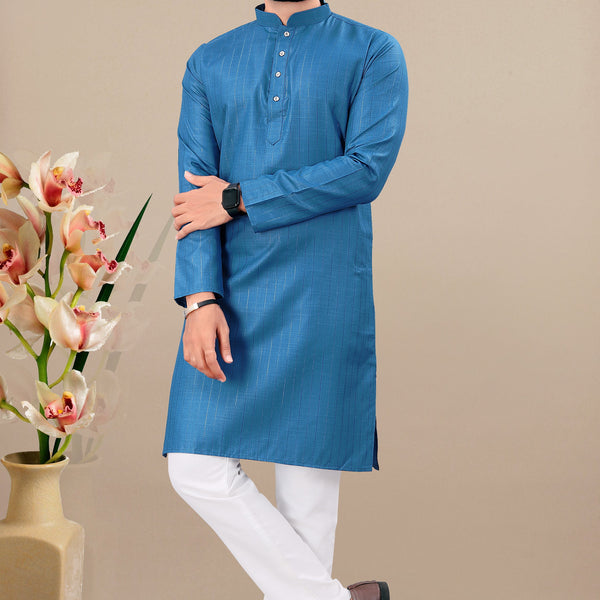 Neera Trendz Rama Cotton Blend Lining Work Men's Kurta With Pyjama