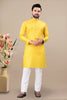 Neera Trendz Yellow Cotton Blend Lining Work Men's Kurta With Pyjama - Distacart
