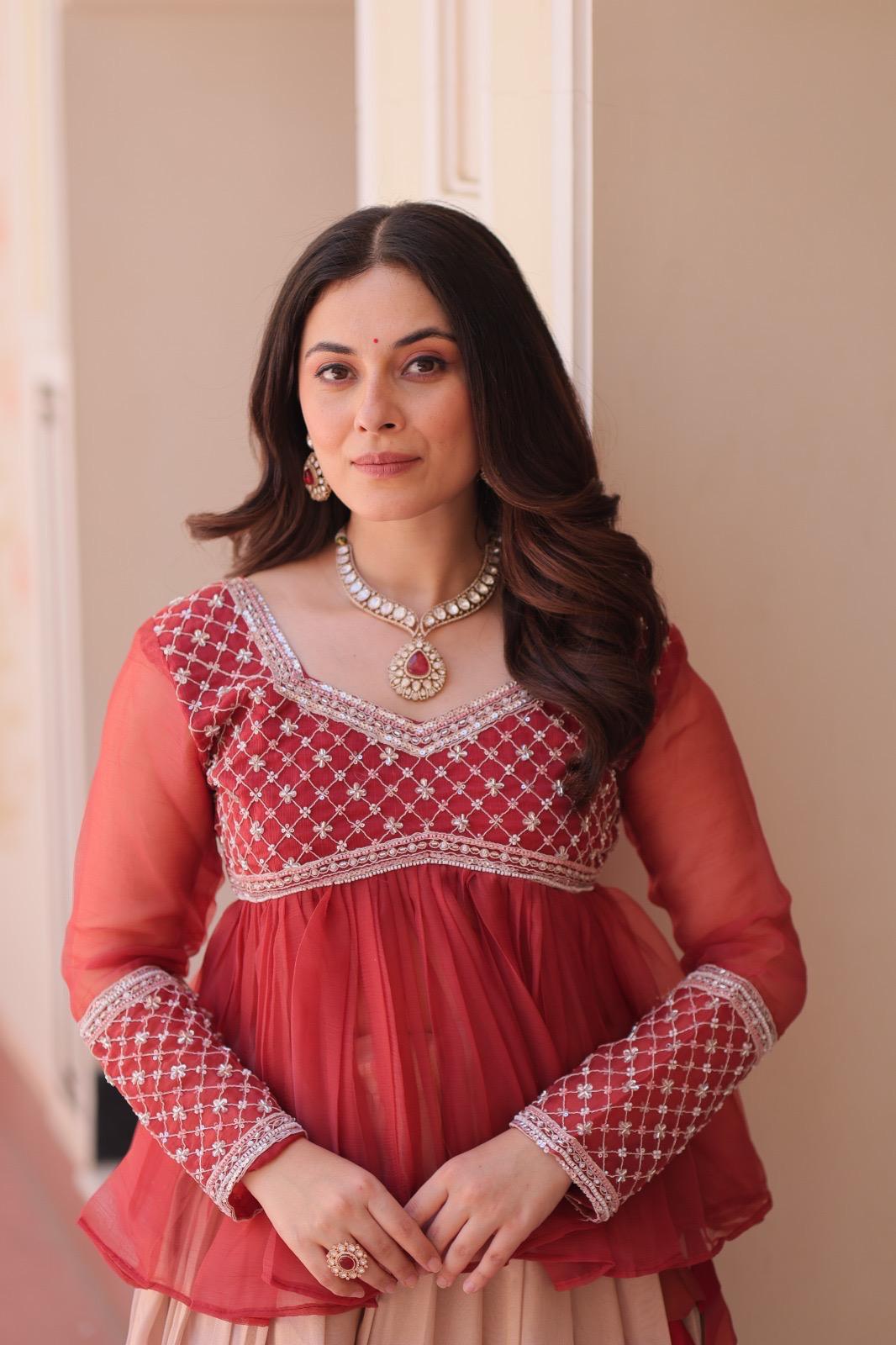 Prazu Fashion Gajri Chiffon With Beads Embroidered Work Lehenga