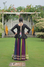 Thumbnail for Prazu Fashion Black Reyon Attractive Gota-Patti Lace Lehenga With Top For Navaratri