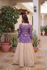 Thumbnail for Prazu Fashion Purple Cosmos Weaving Jacquard Designer Lehenga - Distacart