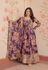 Vedant Vastram Russian Silk Embroidery & Sequence Work Stitched Ethnic Gown-Purple - Distacart