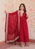 Vedant Vastram Georgette Embroidery & Sequence Work Stitched Ethnic Gown-Maroon - Distacart