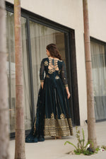 Thumbnail for Prazu Fashion Rama Georgette Rich Zari & Sequins Embroidered Gown