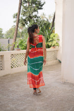 Thumbnail for Prazu Fashion Orange Georgette Kutchi Gamthi Mirror Codi Work Kurti For Navratri