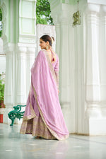 Thumbnail for Prazu Fashion Sky Georgette Embroidered Gown With Dupatta