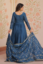 Thumbnail for Vedant Vastram Georgette Embroidery & Sequence Work Stitched Ethnic Gown-Rama