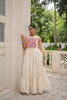 Prazu Fashion Off White Kora Cotton With Multi Thread Embroidered Work Gown - Distacart