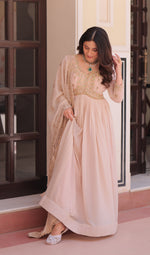 Thumbnail for Vedant Vastram Georgette Embroidery & Sequence Work Stitched Ethnic Gown-Chiku