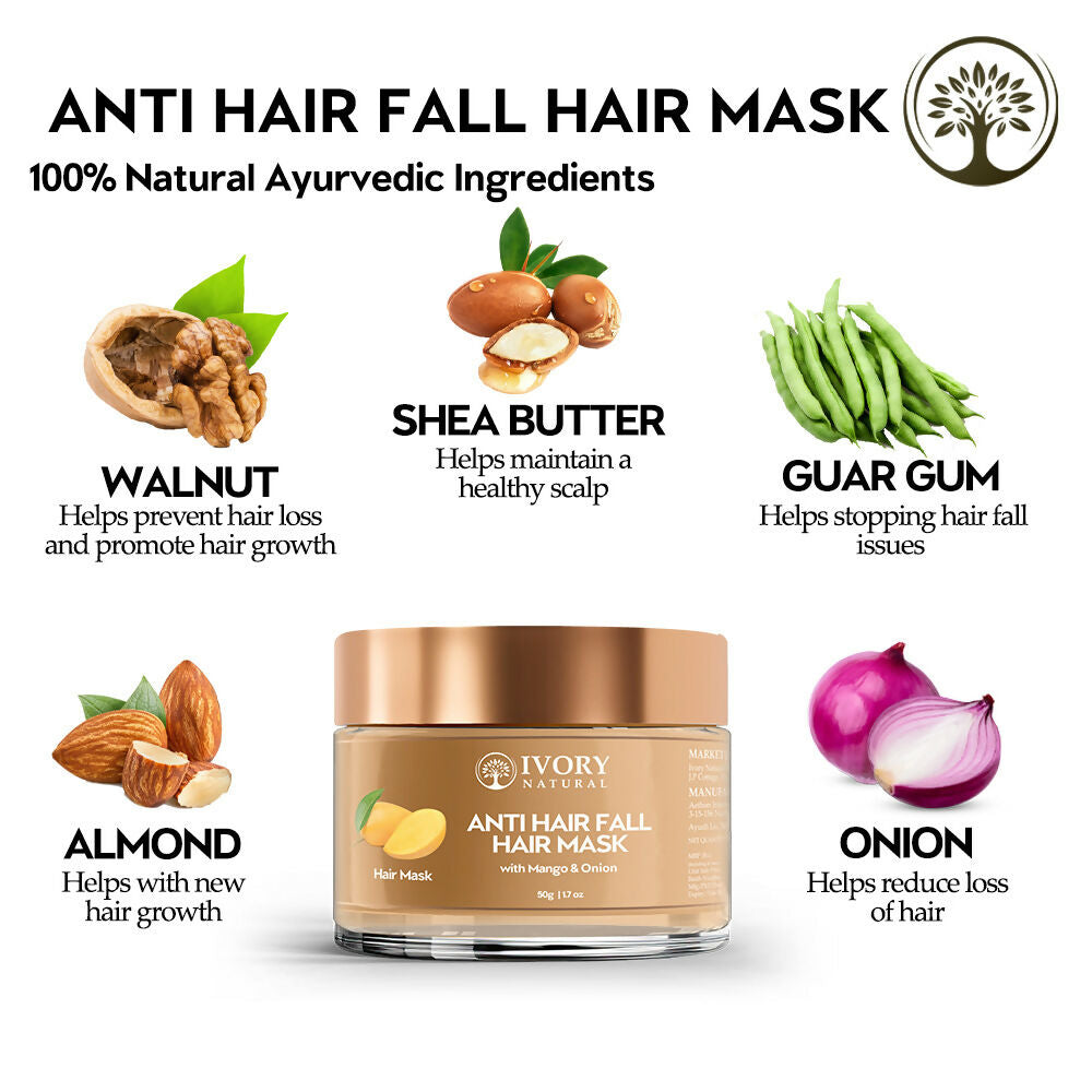 Ivory Natural Hair Fall Hair Mask - Loss Of Hair Control For Both Men & Women - Distacart