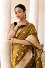 Thumbnail for Joban Fashion Olive Pure Katan Pure Handloom Banarasi Silk Saree