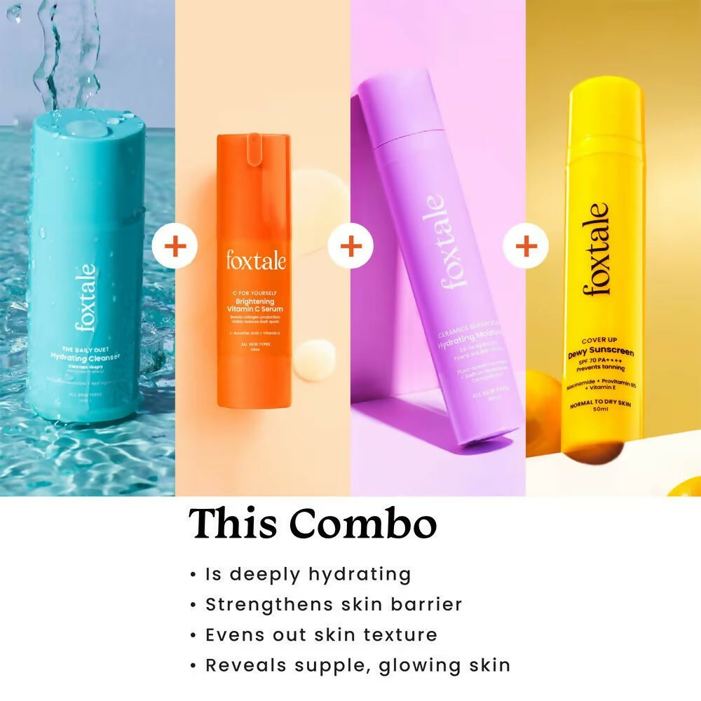Foxtale CSMS (Cleanser, Serum, Moisturizer, Sunscreen) Flawless Skin Combo - Distacart