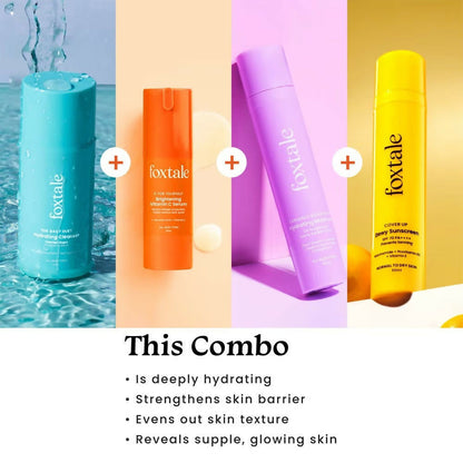 Foxtale CSMS (Cleanser, Serum, Moisturizer, Sunscreen) Flawless Skin Combo - Distacart