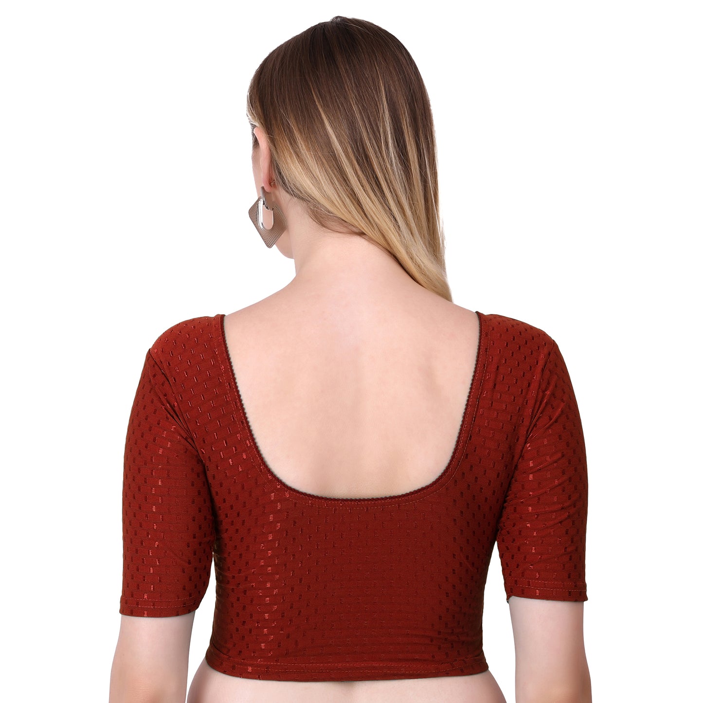 Vamika Cotton Lycra Stretchable Fabric Brown Stretchable Blouse - Distacart