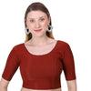 Vamika Cotton Lycra Stretchable Fabric Brown Stretchable Blouse - Distacart