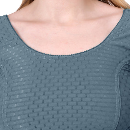 Vamika Cotton Lycra Stretchable Fabric Grey Stretchable Blouse - Distacart
