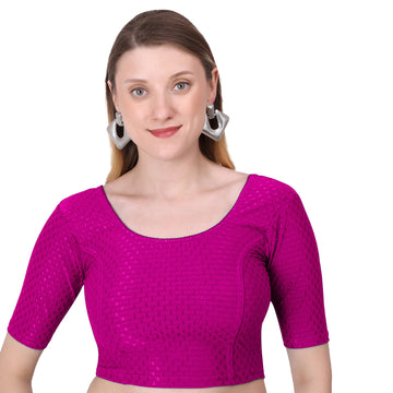 Vamika Cotton Lycra Stretchable Fabric Pink Stretchable Blouse - Distacart