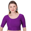 Vamika Cotton Lycra Stretchable Fabric Purple Stretchable Blouse - Distacart