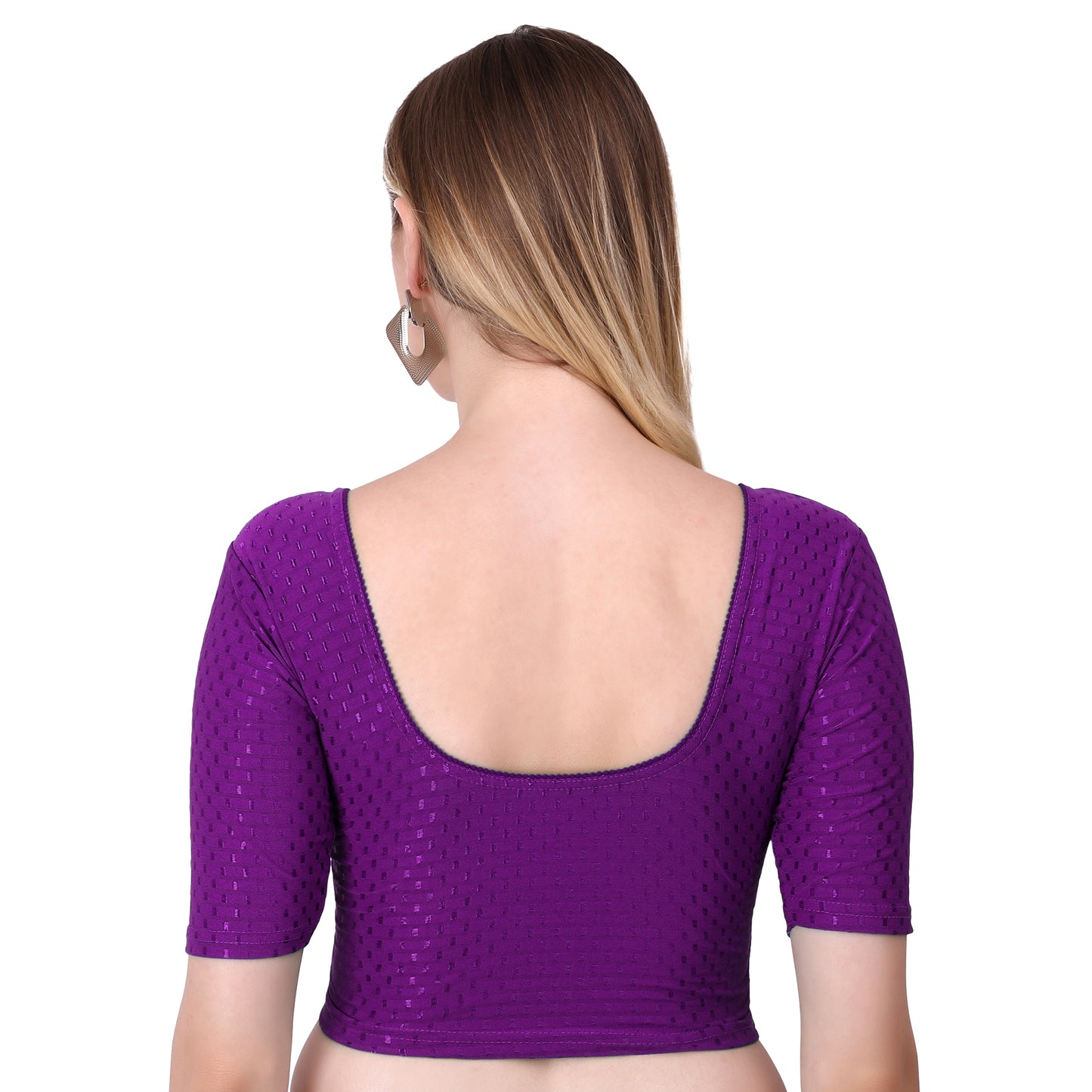 Vamika Cotton Lycra Stretchable Fabric Purple Stretchable Blouse - Distacart