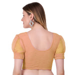 Thumbnail for Vamika Cotton Lycra Stretchable Fabric Gold Balloon Sleeves Blouse