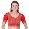 Vamika Heavy Double Phase Fabric Red Balloon Sleeves Blouse - Distacart