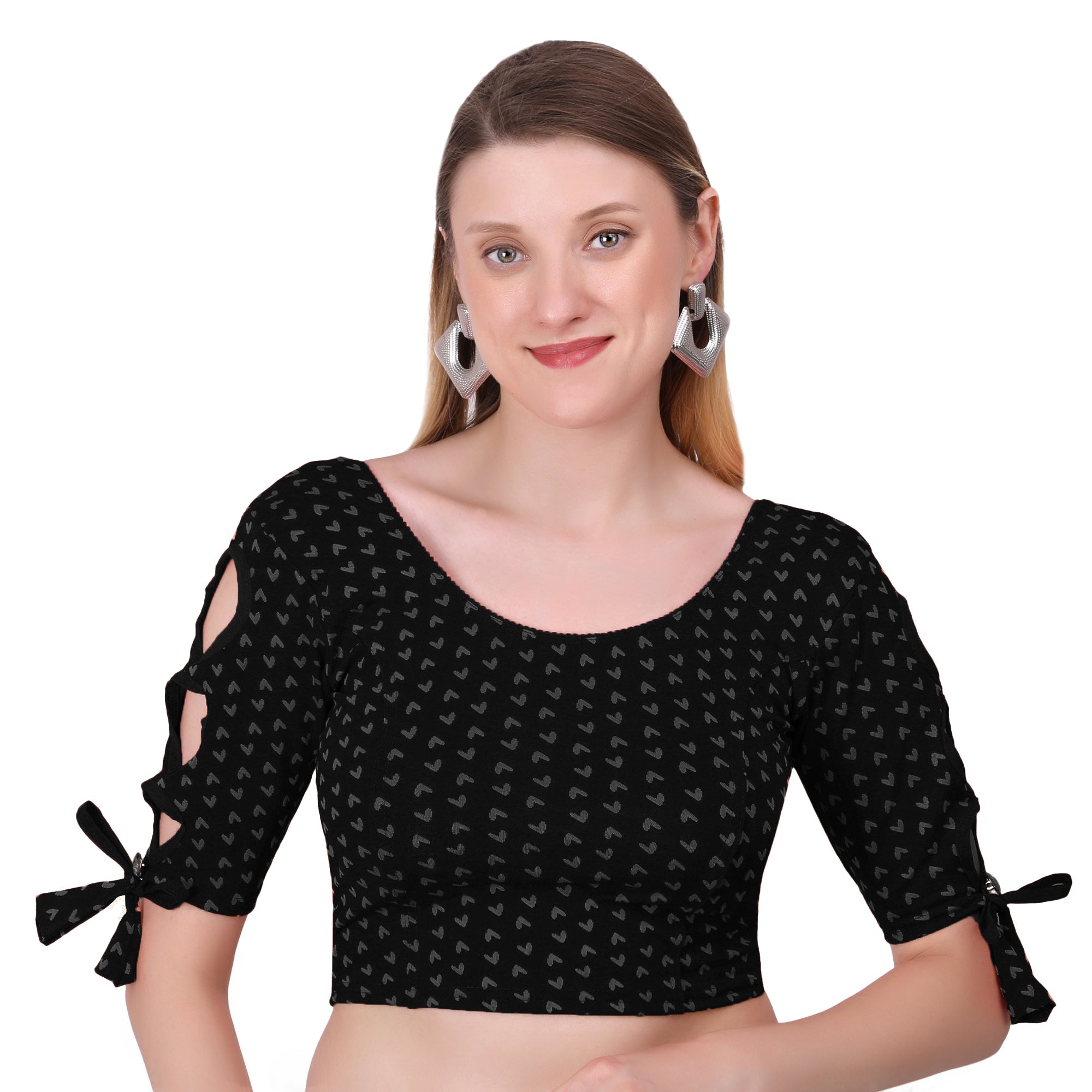 Vamika Hosiery Black Half Sleeves Blouse - Distacart