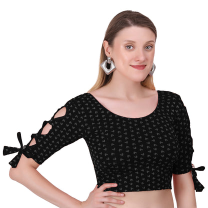 Vamika Hosiery Black Half Sleeves Blouse - Distacart
