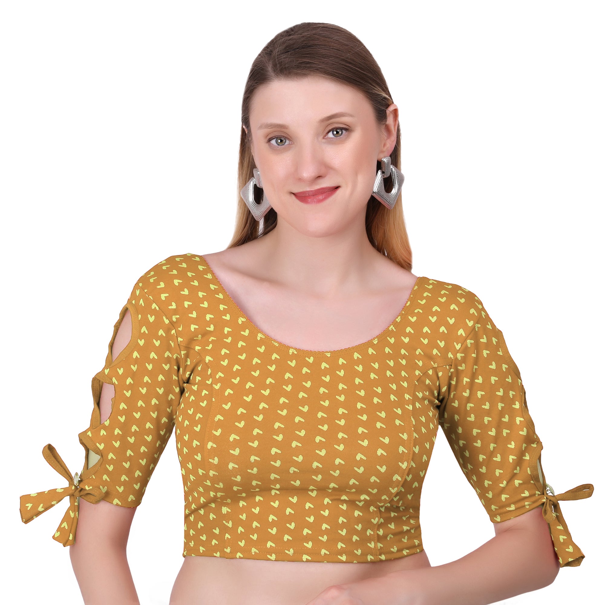 Vamika Hosiery Gold Half Sleeves Blouse - Distacart