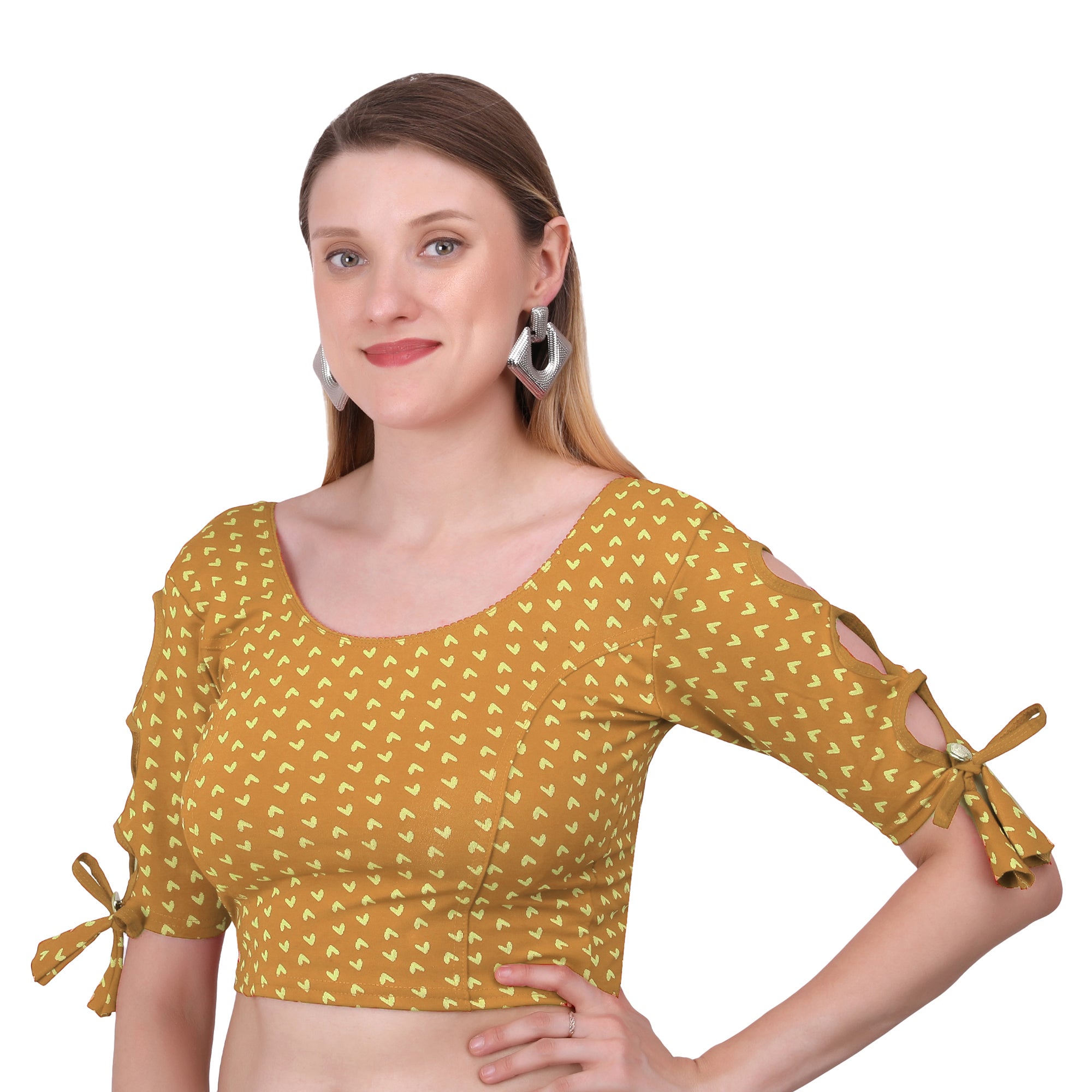 Vamika Hosiery Gold Half Sleeves Blouse - Distacart