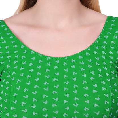 Vamika Hosiery Green Half Sleeves Blouse - Distacart