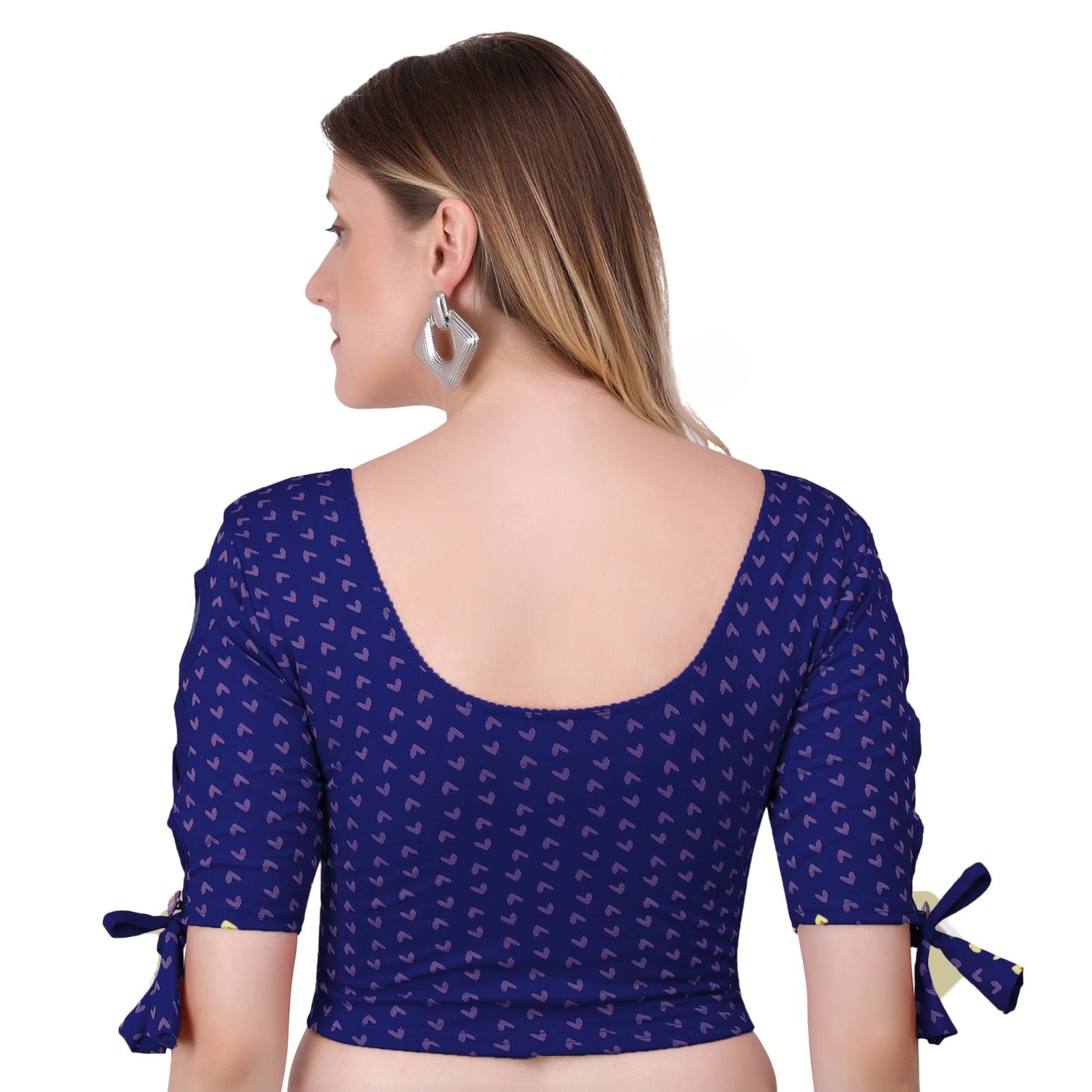 Vamika Hosiery Navy Blue Half Sleeves Blouse - Distacart