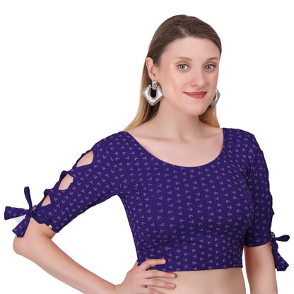 Vamika Hosiery Navy Blue Half Sleeves Blouse - Distacart