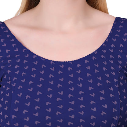 Vamika Hosiery Navy Blue Half Sleeves Blouse - Distacart