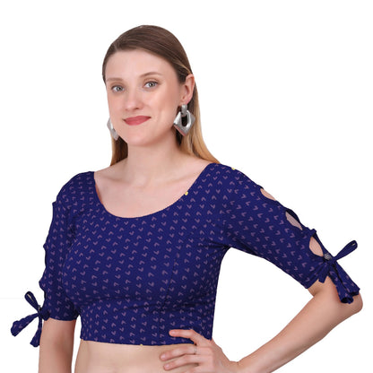 Vamika Hosiery Navy Blue Half Sleeves Blouse - Distacart