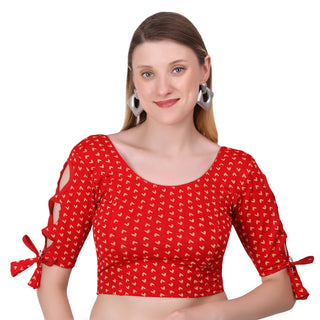 Vamika Hosiery Red Half Sleeves Blouse - Distacart