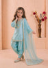 Teeya Creation New Kids Latest Trendy Kurta Palazzo Set-Blue - Dista