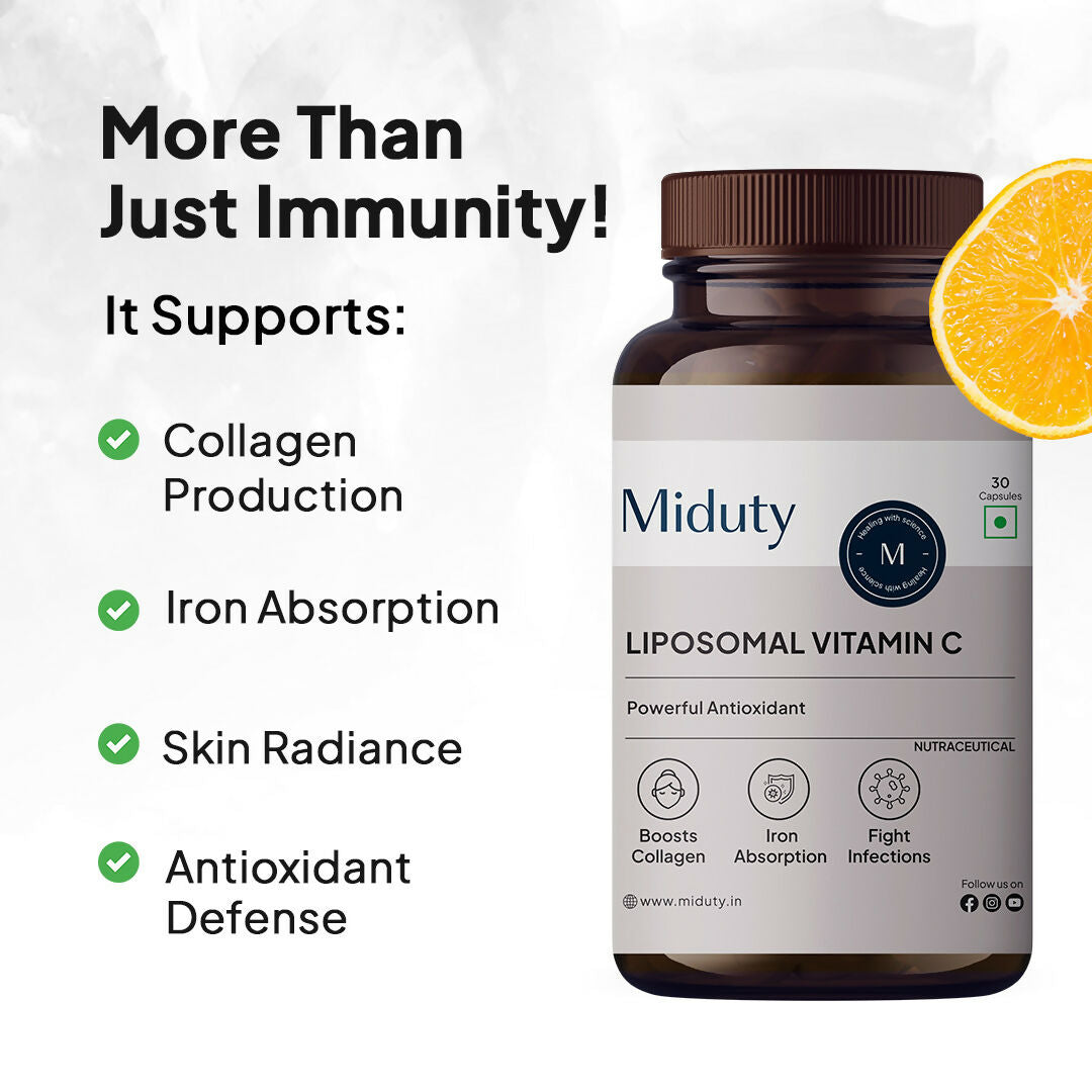 Miduty Liposomal Vitamin C - Immunity Booster Capsules - Distacart