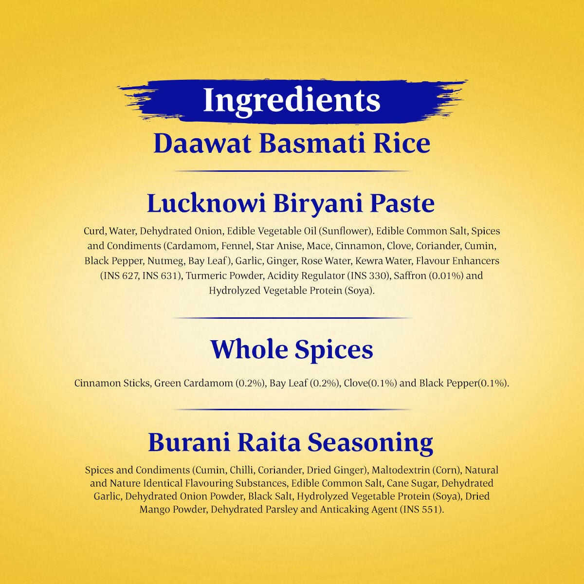 Daawat Biryani Kit Lucknowi - Authentic Recipe - Distacart