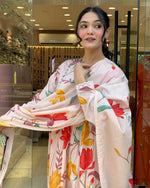 Thumbnail for The52 Peach Women's Gorgeous Cotton Fabric Printed Work Straight Kurta Pant and Dupatta Set - Distacart