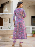 Thumbnail for Yufta Lavender Ethnic Motifs Cotton Dupatta Set - Distacart