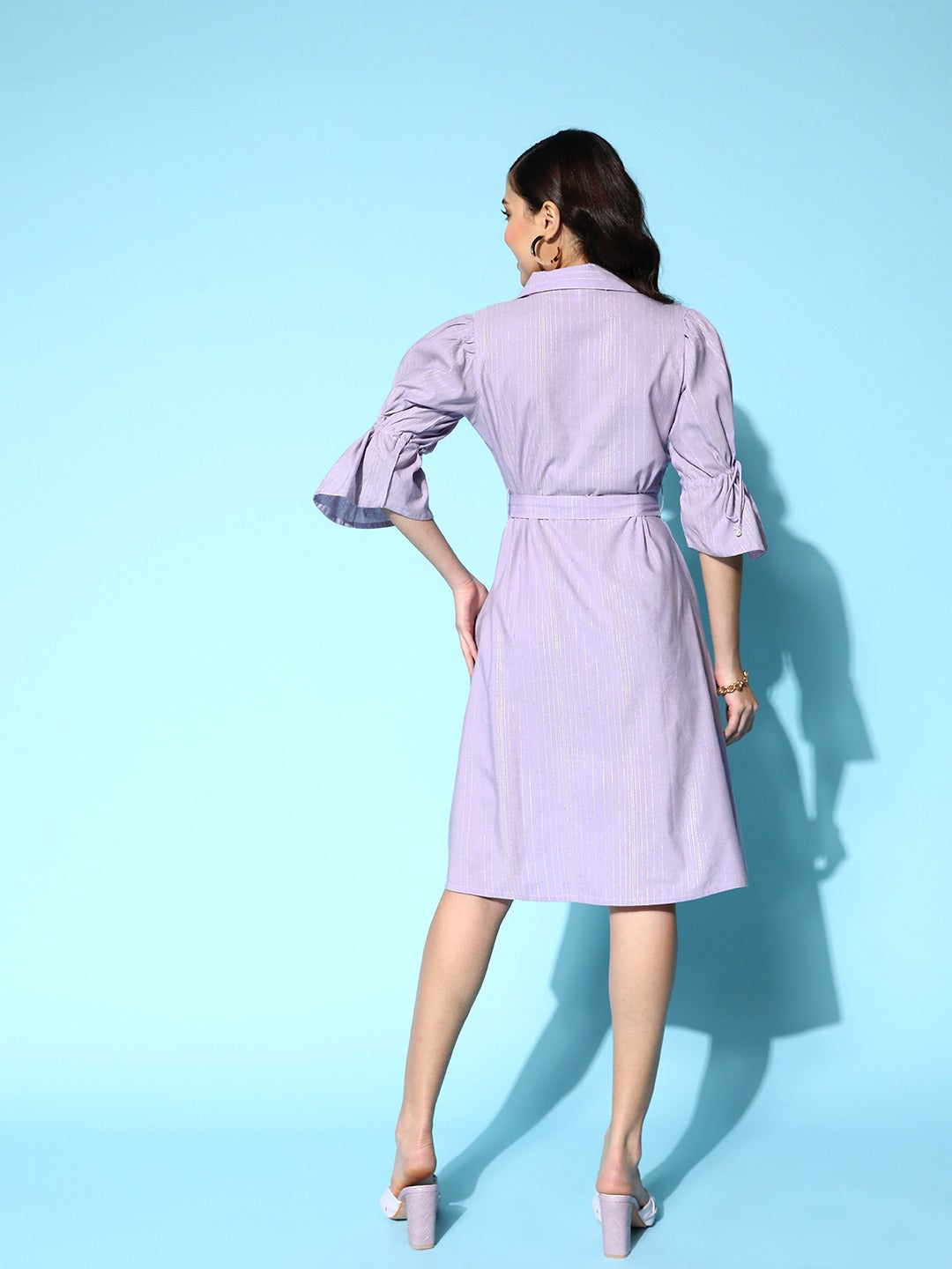 Yufta Lavender Shirt Dress - Distacart