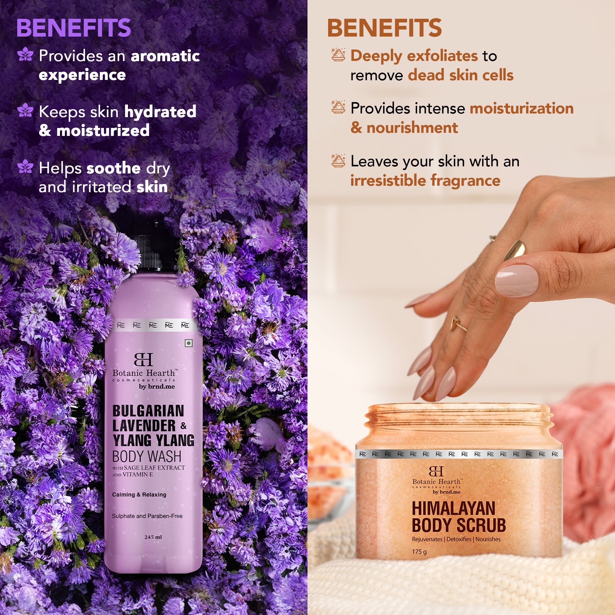Botanic Hearth Bulgarian Lavender Bodywash & Himalayan Scrub - Distacart