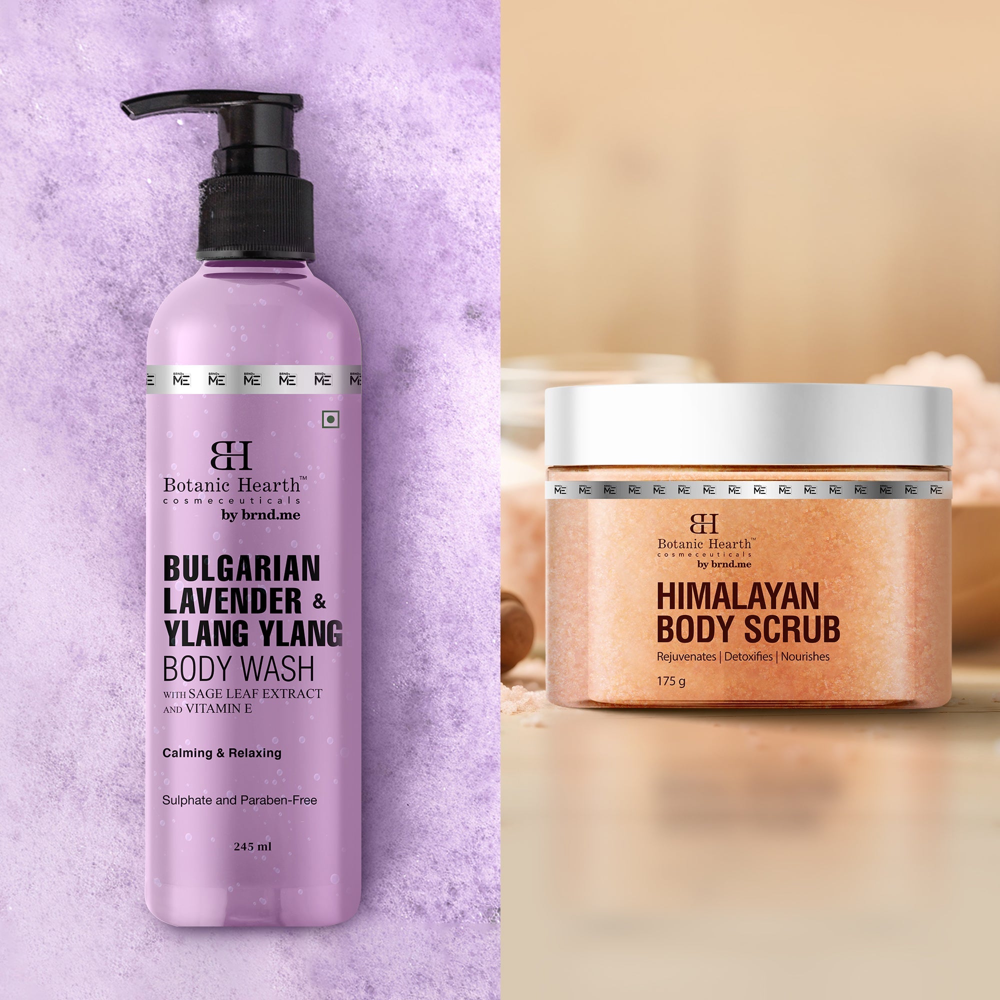 Botanic Hearth Bulgarian Lavender Bodywash & Himalayan Scrub - Distacart